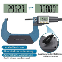 AUTOUTLET Mikrometr Digitální mikrometr 75-100mm/ 0,001mm, vysoce přesný LCD digitální mikrometr Mikrometr Třmenový nástroj pro 